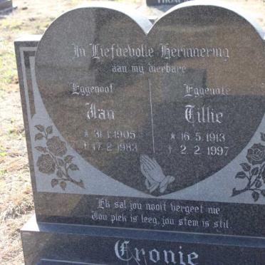 CRONJE Jan 1905-1983 &amp; Tillie 1913-1997