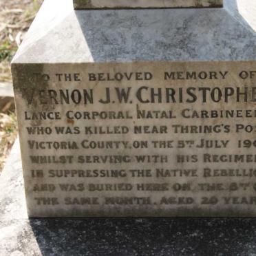 CHRISTOPHER Vernon J.W. -1906