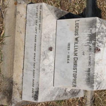 CHRISTOPHER Lucius William 1855-1944