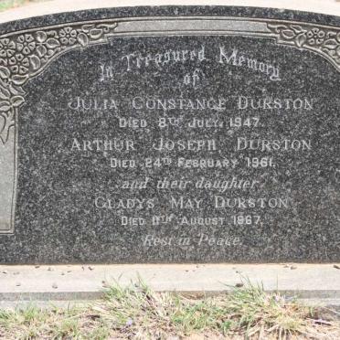 DURSTON Arthur Joseph -1961 &amp; Julia Constance -1947 :: DURSTON Gladys May -1967