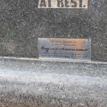 DUNBAR John Muir -1933 :: DUNBAR John Stevenson 1913-1998 :: DUNBAR argaret Elizabeth Scott -1957