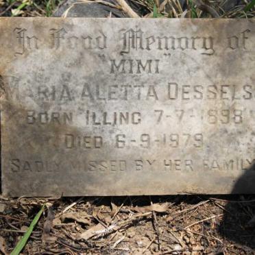 DESSELSS Maria Aletta nee ILLING 1898-1979