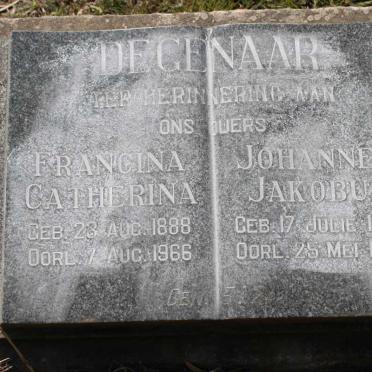 DEGENAAR Johannes Jakobus 1870-1945 &amp; Francina Catherina 1888-1966