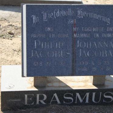 ERASMUS Philip Jacobus 1932- &amp; Johanna Jacoba 1939-1986