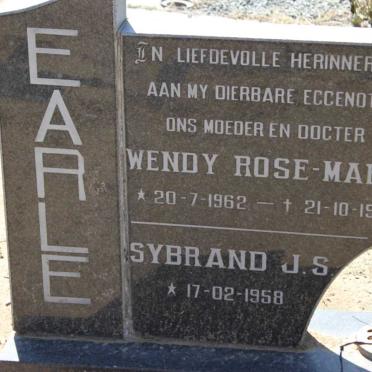 EARLE Sybrand J.S. 1958- &amp; Wendy Rose-Marie 1962-1989