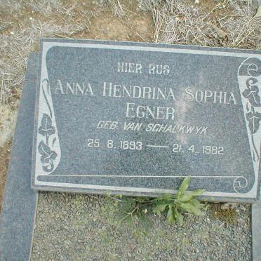 EGNER Anna Hendrina Sophia geb. VAN SCHALKWYK 1893-1982