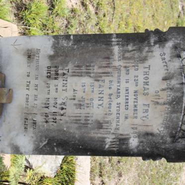 FRY Thomas -1880 &amp; Fanny 18??-185? :: SWAN Fanny 1897-1914