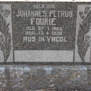 FOURIE Johannes Petrus 1902-1920