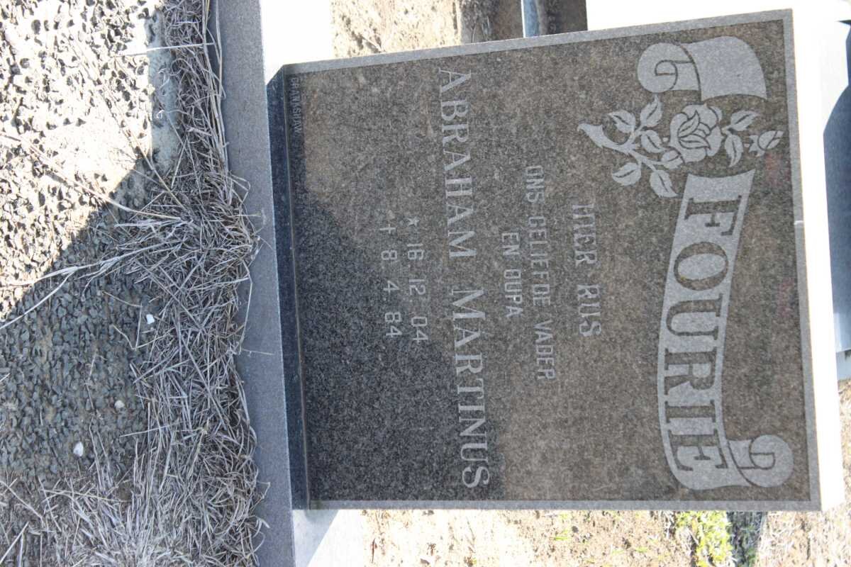 FOURIE Abraham Martinus 1904-1984