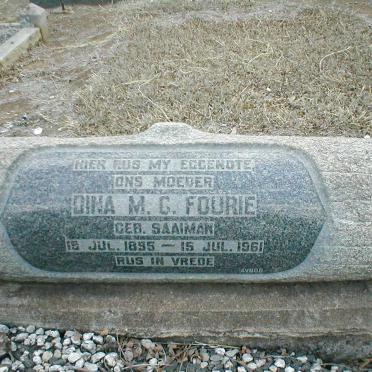 FOURIE Dina M.C. geb. SAAIMAN 1895-1961
