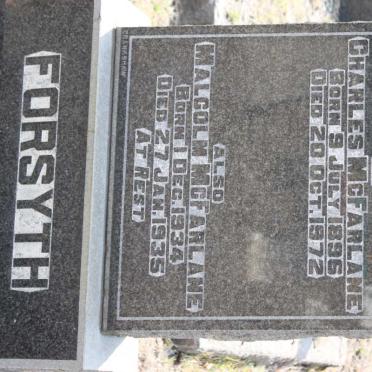 FORSYTH Charles McFarlane 1896-1972 :: FORSYTH Malcolm McFarlane 1934-1935