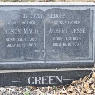 GREEN Albert Jesse 1884-1967 &amp; Agnes Maud 1889-1966