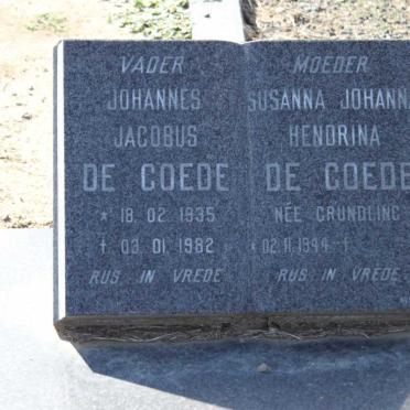 GOEDE Johannes Jacobus, de 1935-1982 &amp; Susanna Johanna Hendrina GRUNDLING 1944-