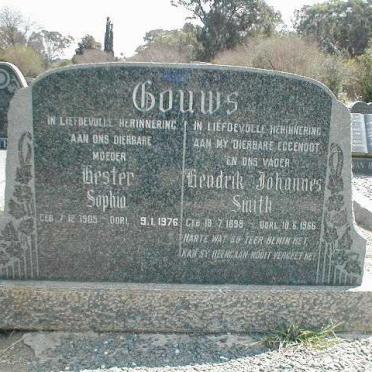 GOUWS Hendrik Johannes Smith 1899-1966 &amp; Hester Sophia 1905-1976