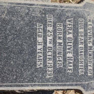 HALE Vera Olive nee MUNGER -1939