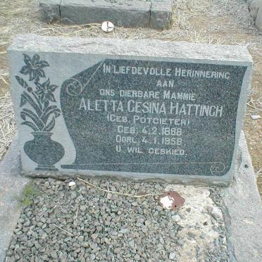 HATTINGH Aletta Gesina nee POTGIETER 1888-1958