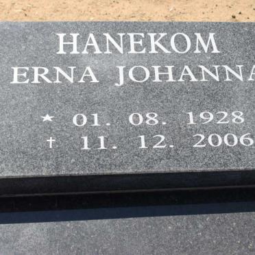 HANEKOM Erna Johanna 1928-2006