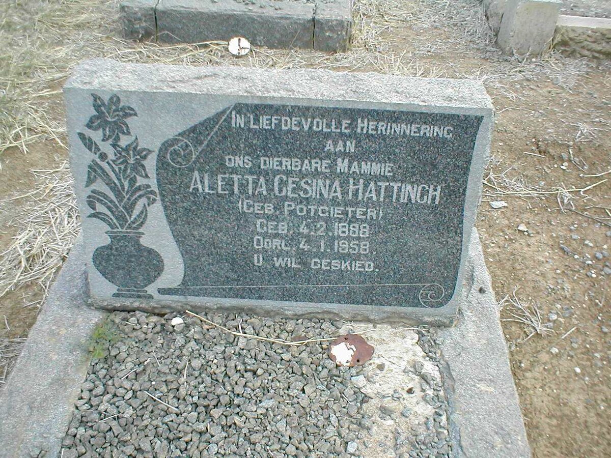 HATTINGH Aletta Gesina nee POTGIETER 1888-1958
