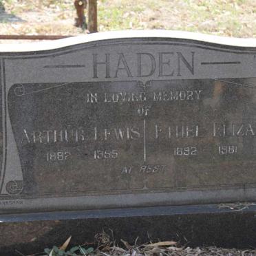 HADEN Arthur Lewis 1882-1955 &amp; Ethel Eliza 1892-1981