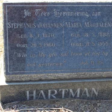 HARTMAN Stephanus Johannes 1870-1960 &amp; Maria Magdalena 1882-1955