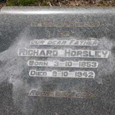 HORSLEY Richard 1853-1942