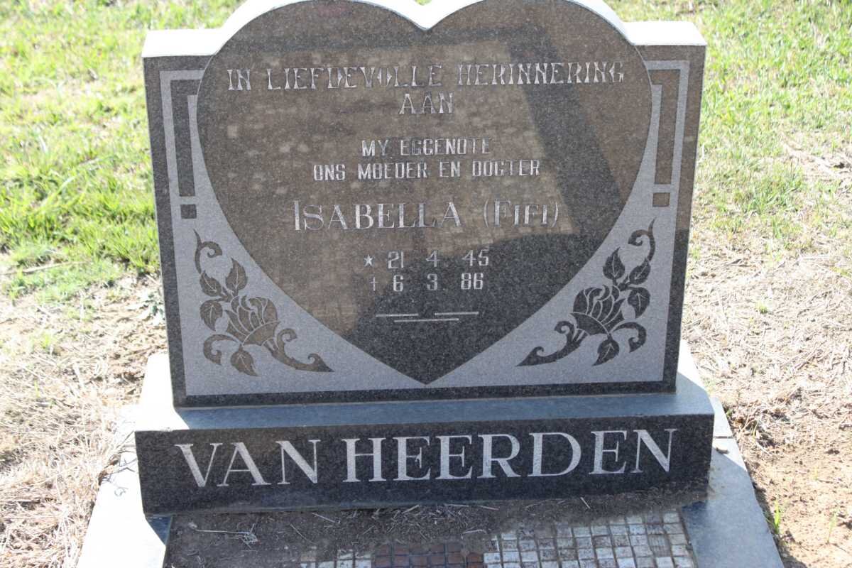 HEERDEN Isabella, van 1945-1986