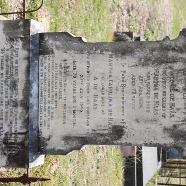 HAAS Antonie, de -1924 &amp; Martha Carolina -1940