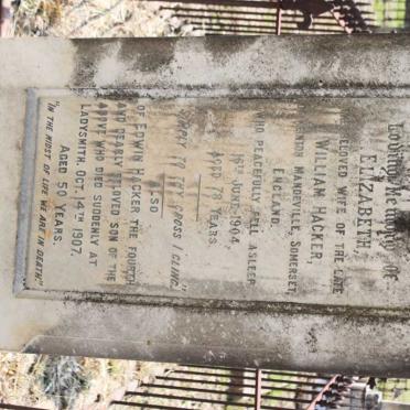 HACKER Elisabeth 1826-1904 :: HACKER Edwin 1857-1907