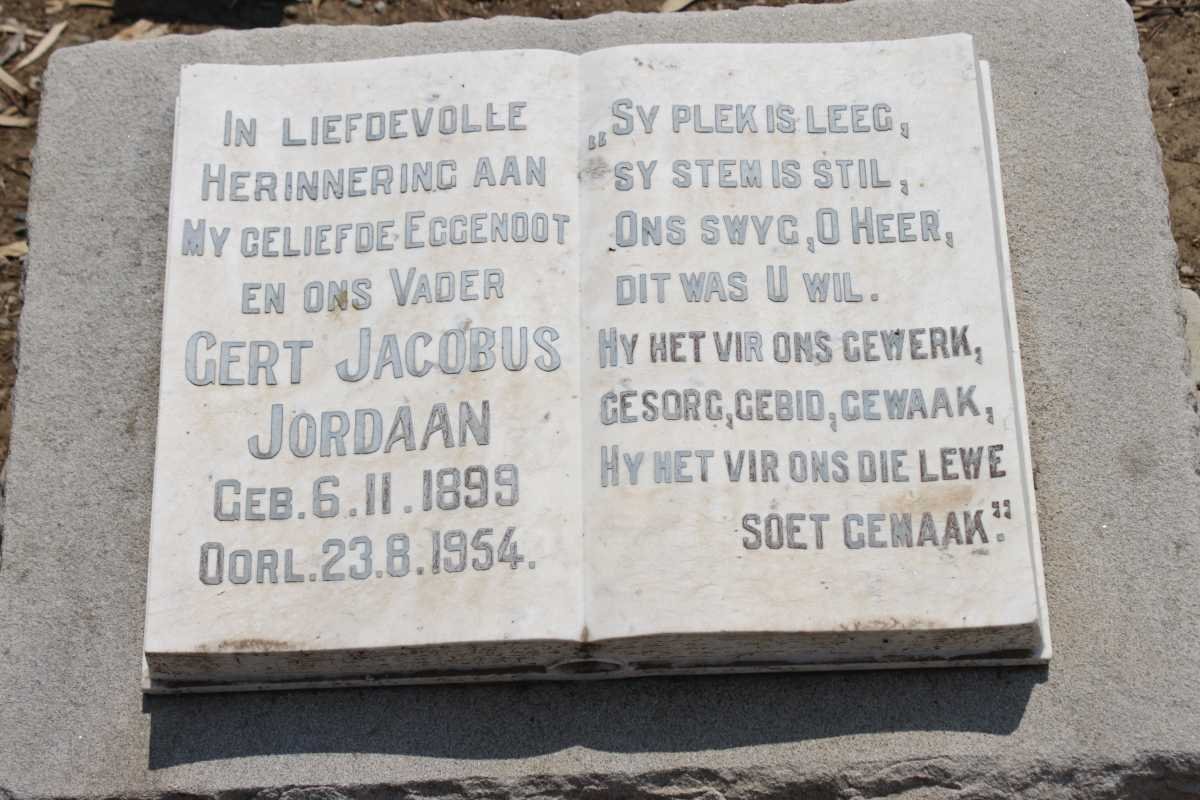 JORDAAN Gert Jacobus 1899-1954