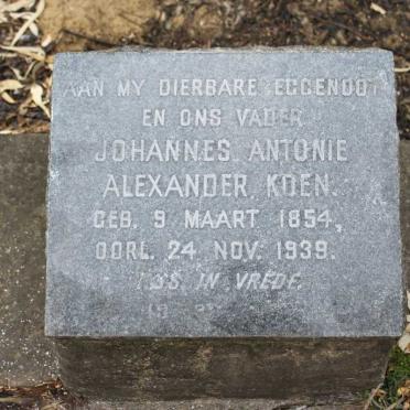 KOEN Johannes Antonie Alexander 1854-1939