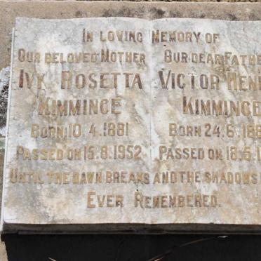 KIMMINCE Victor Henry 1880-1953 &amp; Ivy Rosetta 1881-1952