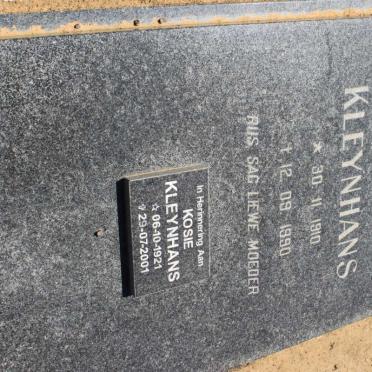 KLEYNHANS Aletta Cecilia 1910-1990 :: KLEYNHANS Kosie 1921-2001 