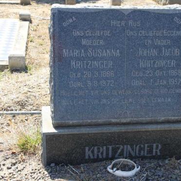 KRITZINGER Johan Jacob 1868-1957 &amp; Maria Susanna 1886-1972