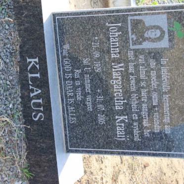 KLAUS Johanna Margaretha Kraaij 1929-2005