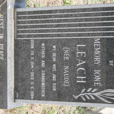 LEACH Ione nee NAUDE 1914-1984