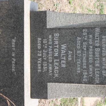 LEACH Walter Burton -1951 &amp; Elizabeth -1946