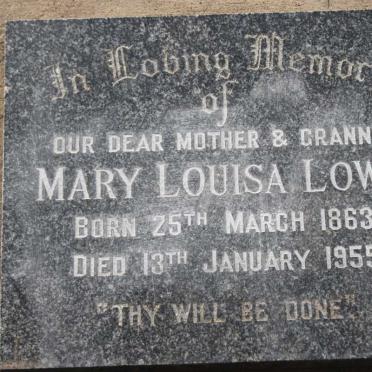 LOWE Mary Louisa 1863-1955