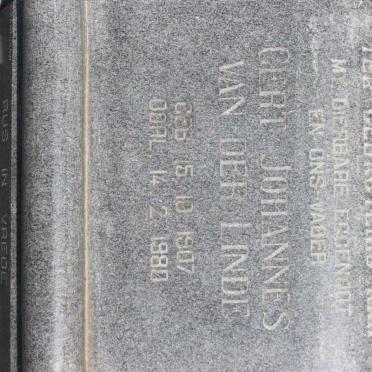 LINDE Gert Johannes, van der 1907-1980