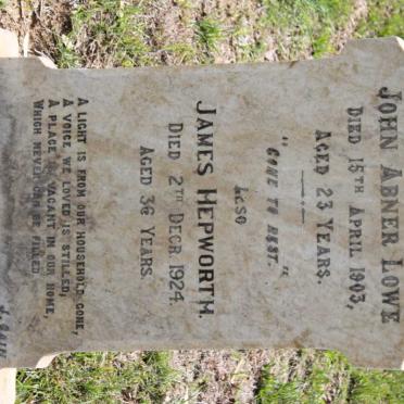 LOWE John Abner -1903 :: LOWE James Hepworth -1924