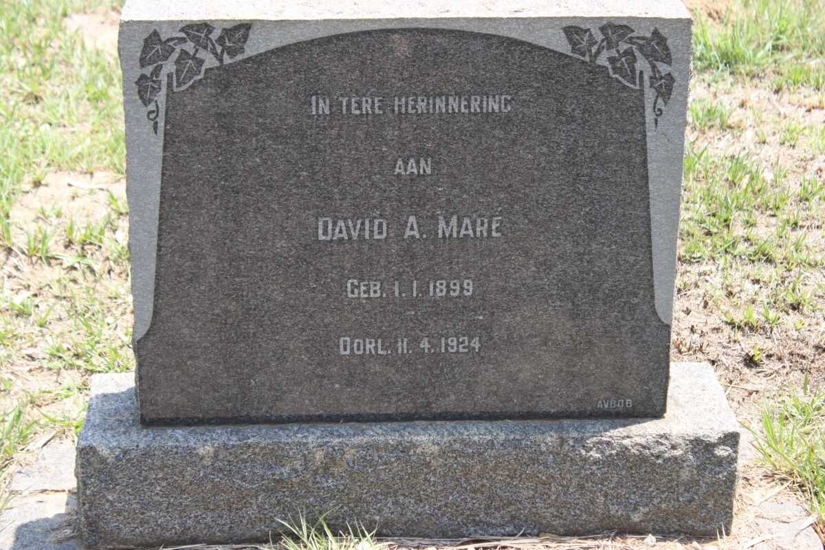 MARE David A. 1899-1924