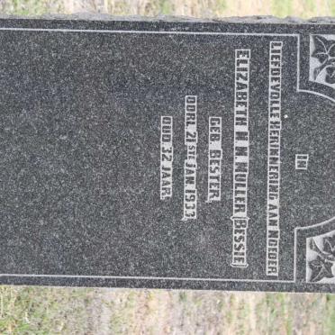 MULLER Elizabeth H.M. nee BESTER -1933