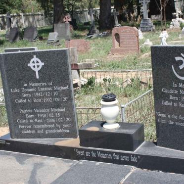 MICHAEL Luke Dominic Lazarus 1942-1992 &amp; Patricia Veronica 1948-2006 :: MOODLEY Claudette Natasha 1970-2012