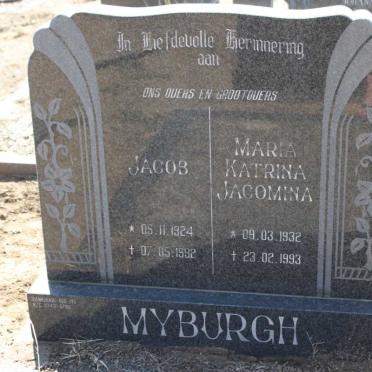 MYBURGH Jacob 1924-1992 &amp; Maria Katrina Jacomina 1932-1993