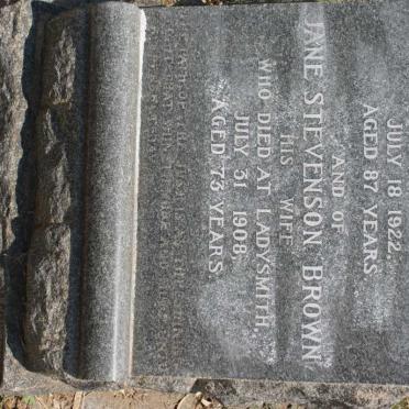 MACPHERSON Peter -1922 &amp; Jane Stevenson Brown -1908