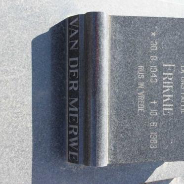 MERWE Frikkie, van der 1943-1983