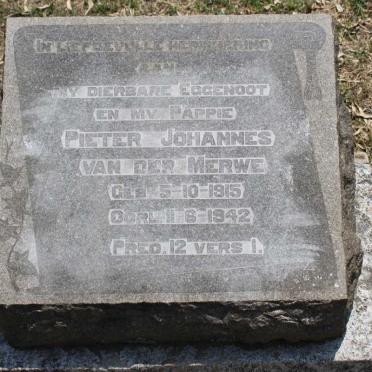 MERWE Pieter Johannes, van der 1915-1942