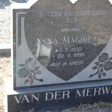 MERWE Anna Magrieta, van der 1933-1980