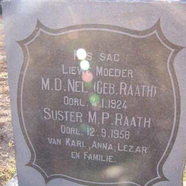 NEL M.D. nee RAATH -1924 :: RAATH M.P. -1958