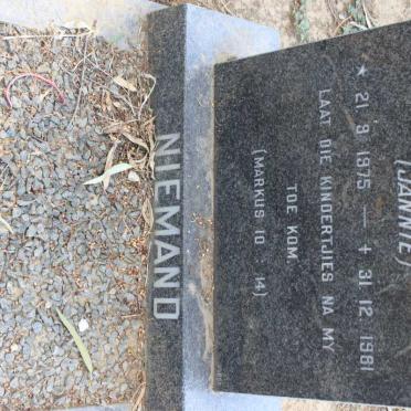 NIEMAND Jan Frederik 1975-1981