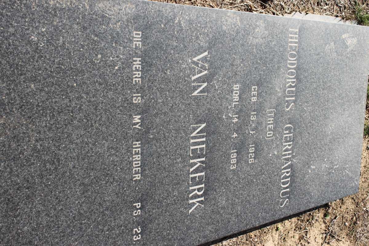 NIEKERK Theodoruis Gerhardus, van 1926-1983 